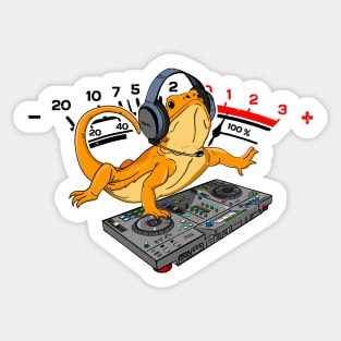 Bearded Dragon DJ Gift Djing VU Meter Level Sticker